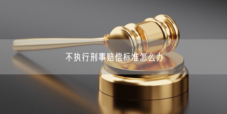 不执行刑事赔偿标准怎么办