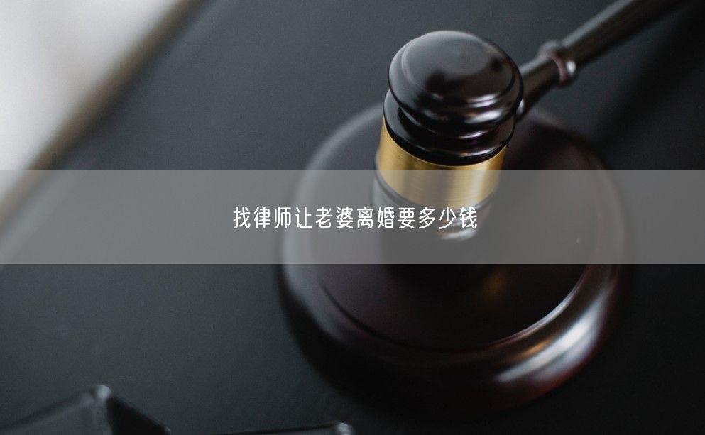 找律师让老婆离婚要多少钱