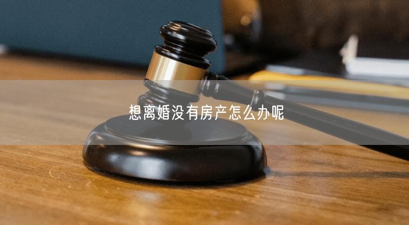 想离婚没有房产怎么办呢